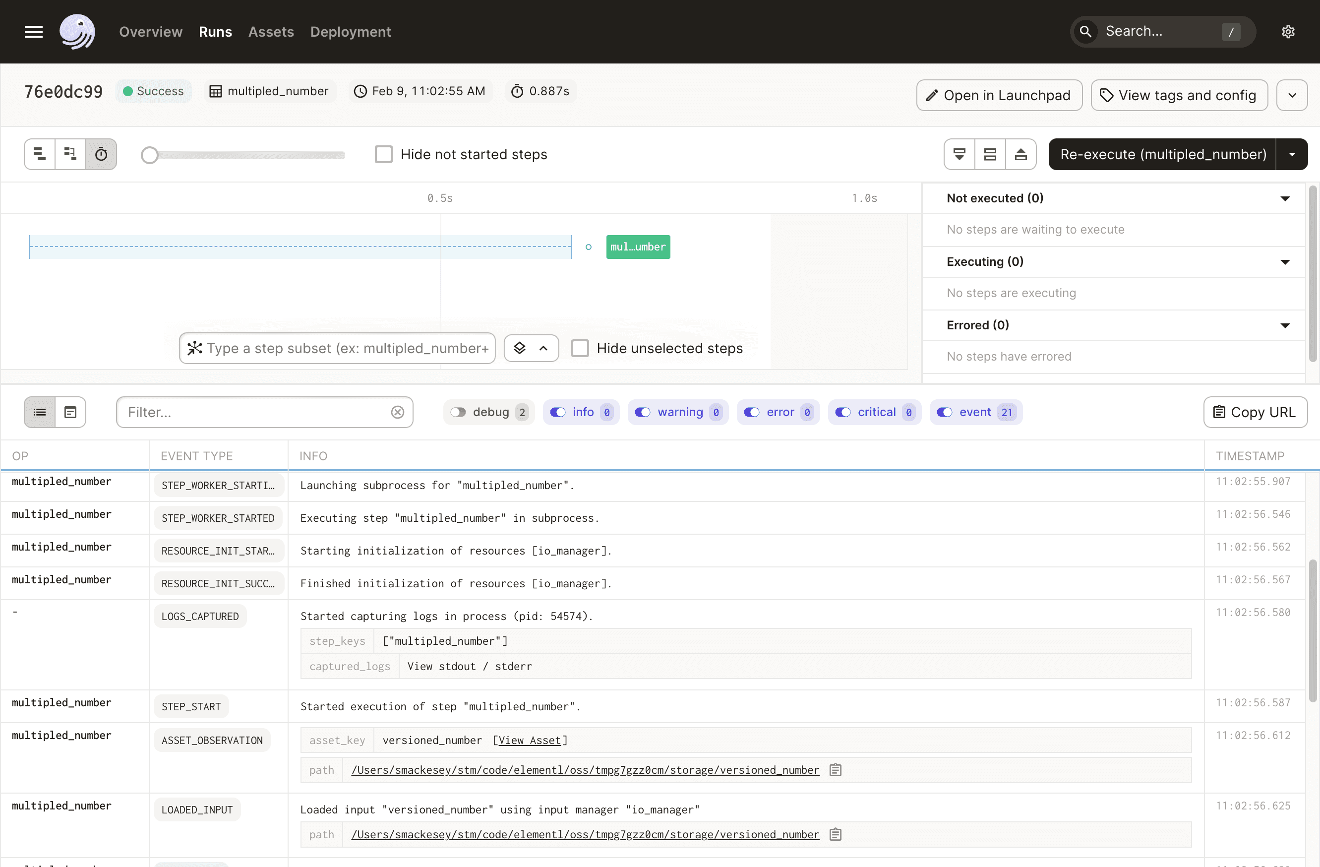 Materialize stale event log